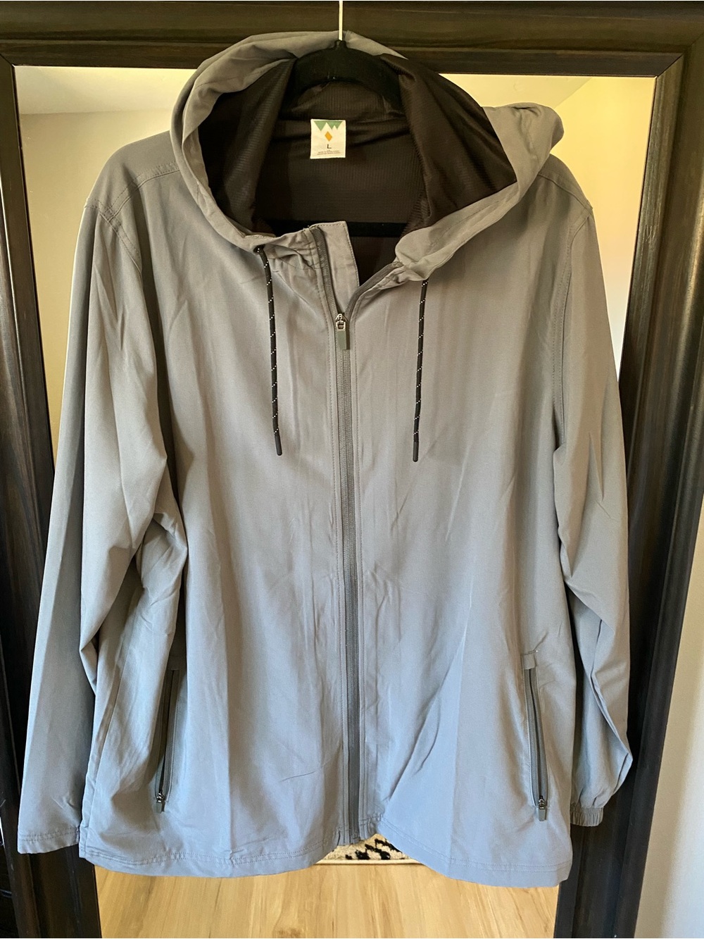 Voyager mens hooded rain jacket grey